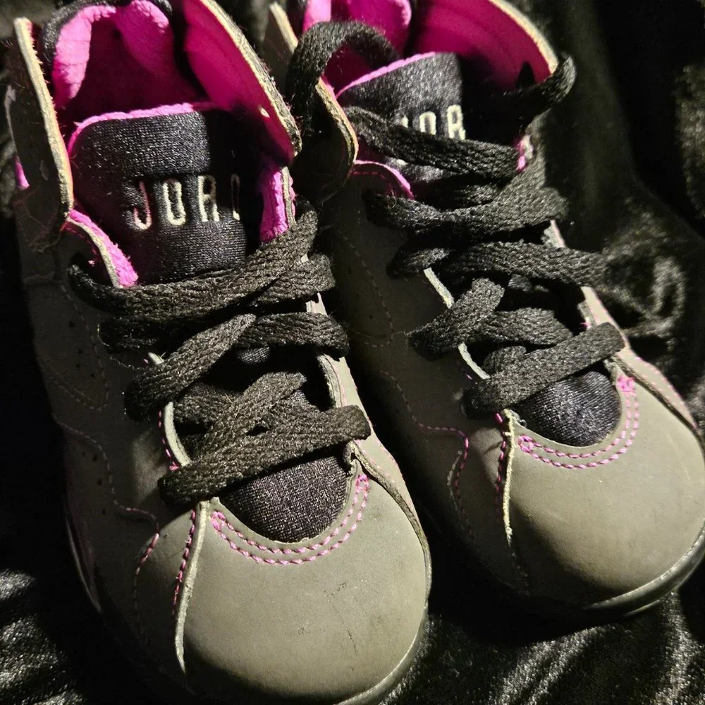 Baby Air Jordan 7 Retro Grey/Purple Size 7C